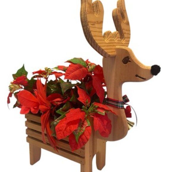 Handmade WOODEN REINDEER PLANTER BOX - Picture 5 of 7